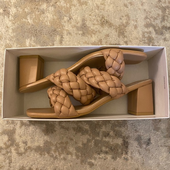 Apricot Braided Slip-On Sandal/Heels - Picture 8 of 14